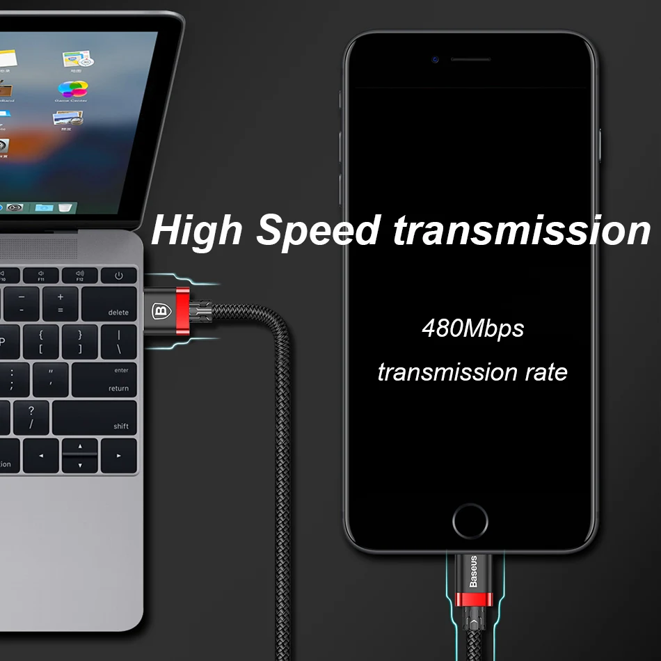 USB кабель зарядный Baseus 2 А для iPhone X 8 7 6 5 iPad|Кабели мобильных телефонов| |