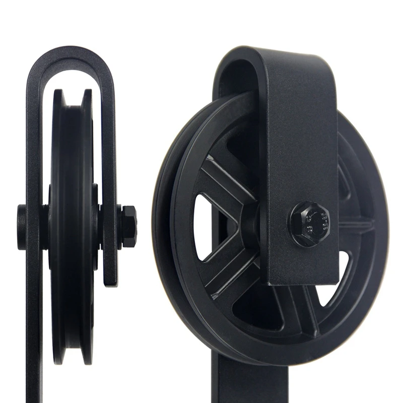 Barn Sliding Door Hardware (Large Industrial Wheel) Large Wheel Hanging Rail Black | Обустройство дома