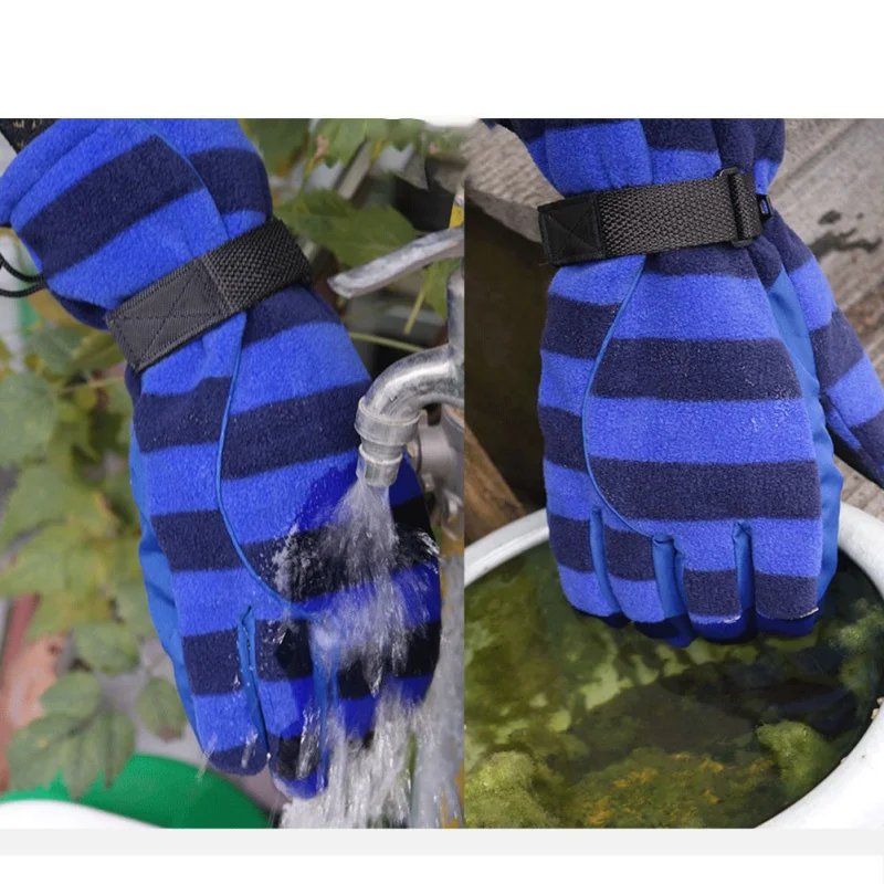 

Winter outdoor soaking waterproof fleece ski gloves waterproof bag in large size warm winter ski gloves