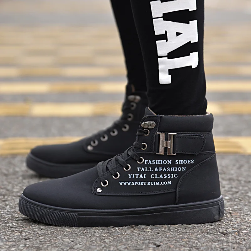 2018 Hot Men Shoes Fashion Autumn Winter Snow Boots Leather Footwear For Man New High Top Canvas Casual sneakers | Обувь