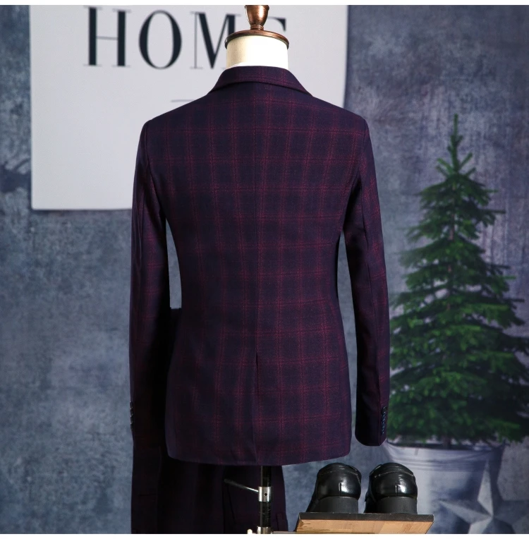 (Пиджак + жилет брюки) новинка весны 2018 стильная куртка мужские модные костюмы в