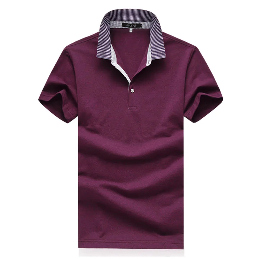 Мужская Летняя Однотонная рубашка-поло свободная дышащая с коротким рукавом
