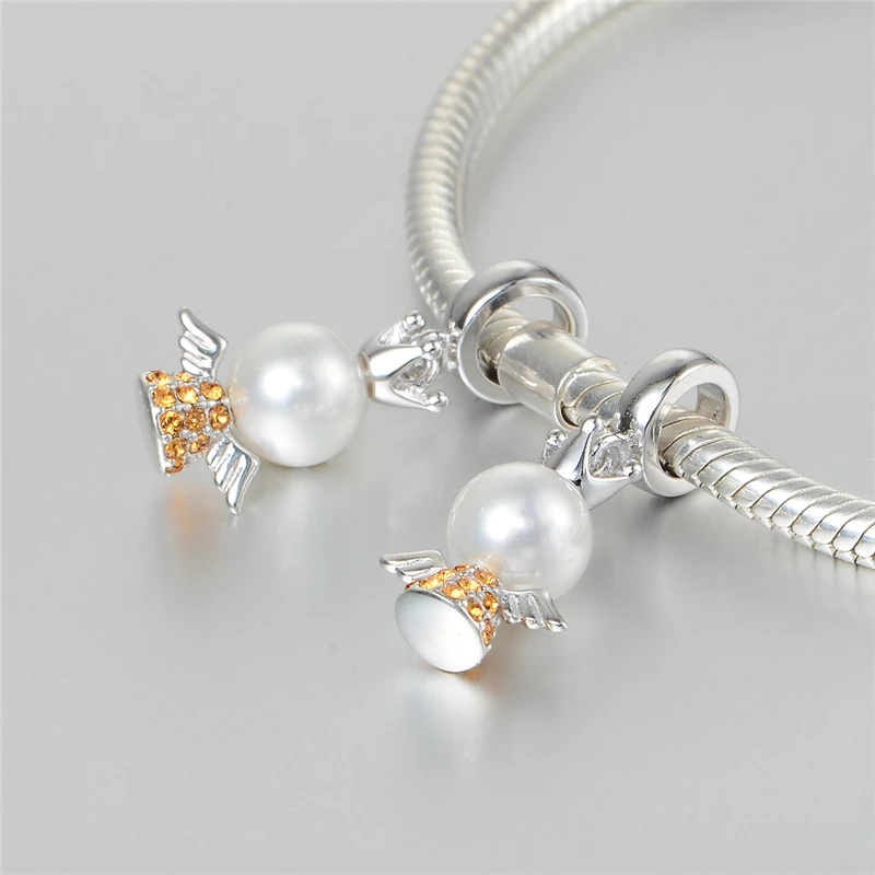 Женский браслет с подвеской в виде короны ангела из серебра 925 пробы | Украшения и