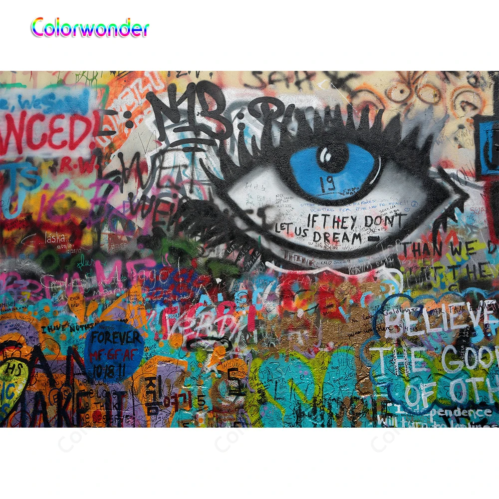 Colorwonder с днем рождения фон изображением граффити на стене для фотосъемки принтом