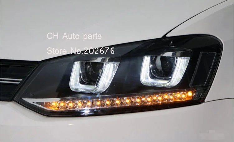 Для 2010 2015 POLO GTI фары типа U светодиодный оторвать глаз и BI XENON проектор|headlamp