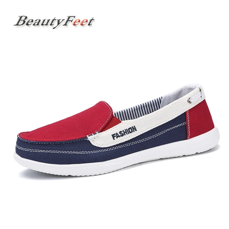 Туфли BeautyFeet женские холщовые дышащие лоферы без застежки плоская подошва топ