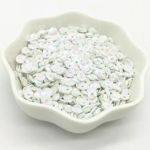 4mm Cup AB white Пайетки 3-30 мм белые блестки плоские круглые чашки цветок ПВХ свободные блестки DIY пошивное ремесло женские аксессуары для одежды 20 г - Цвет: 4mm Cup AB white