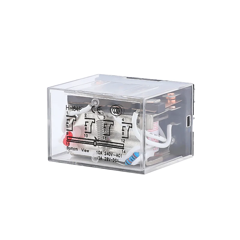 HH64P LY4NJ мини электромагнитные реле AC 220V 110V DC 24V 12V 10A 14 Pin Реле питания 4PDT катушки