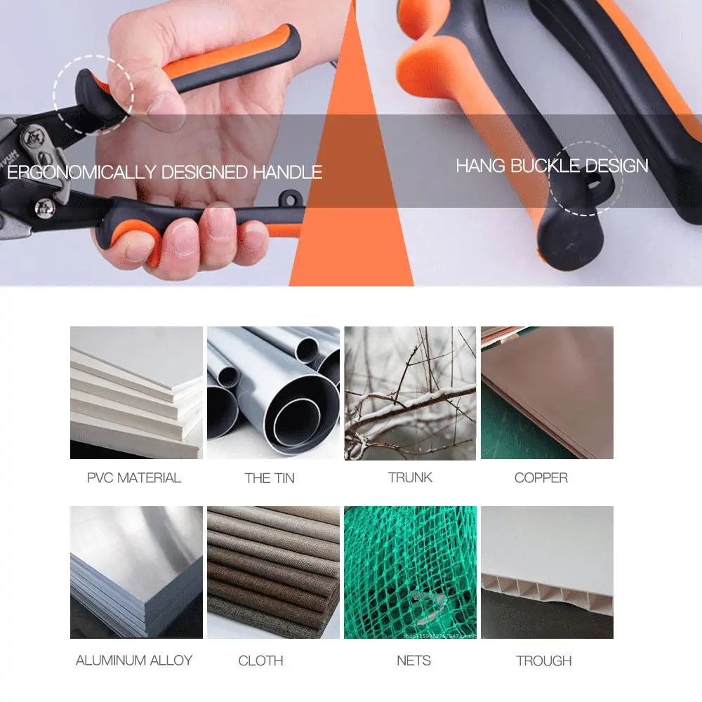 

New 9.8 Inch Aviation Shears Metal Shears Iron Plate Cut Sheet Metal Snip Metal Shear Household Cutting Industrial Work tools