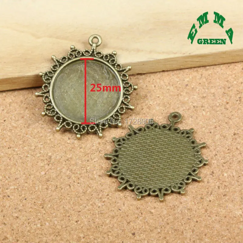 Основа для подвесок 10 шт. винтажная Бронзовая рамка с цветком из металлического