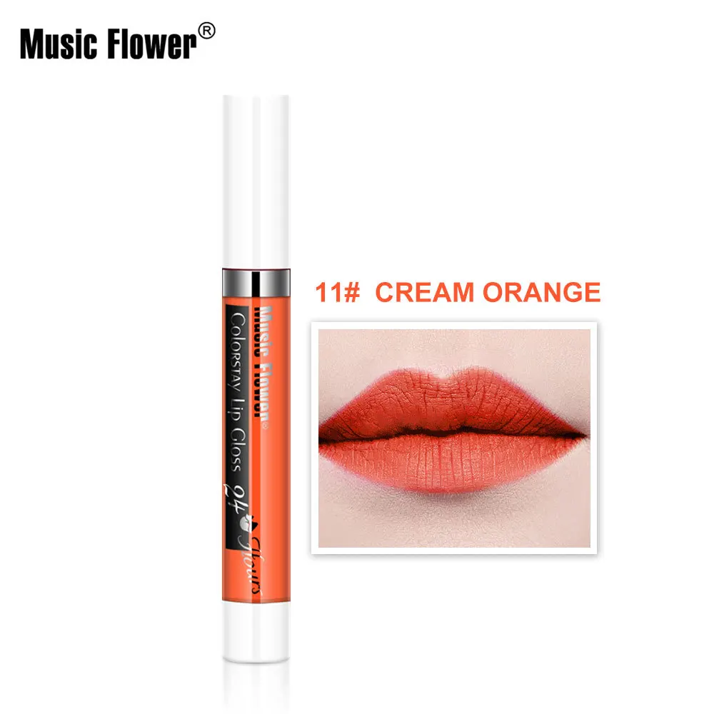 12 цветов жидкая губная помада Music Flower макияж матовый блеск для губ стойкий блеск для губ водонепроницаемый оттенок увлажняющая косметика