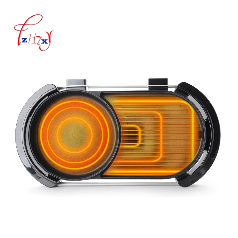 Multi-function Electric Smokeless Indoor Bbq Grill Barbecue Plate+Chafing Dish Hot Pot 220v 2000w barbecue grill 1pc | Бытовая техника