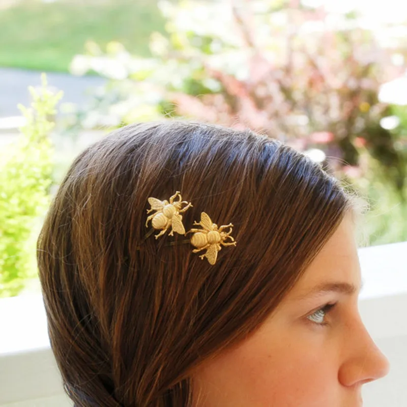 Темперамент уличная съемка маленькие шпильки с пчелами зажим JWD21 | Украшения и