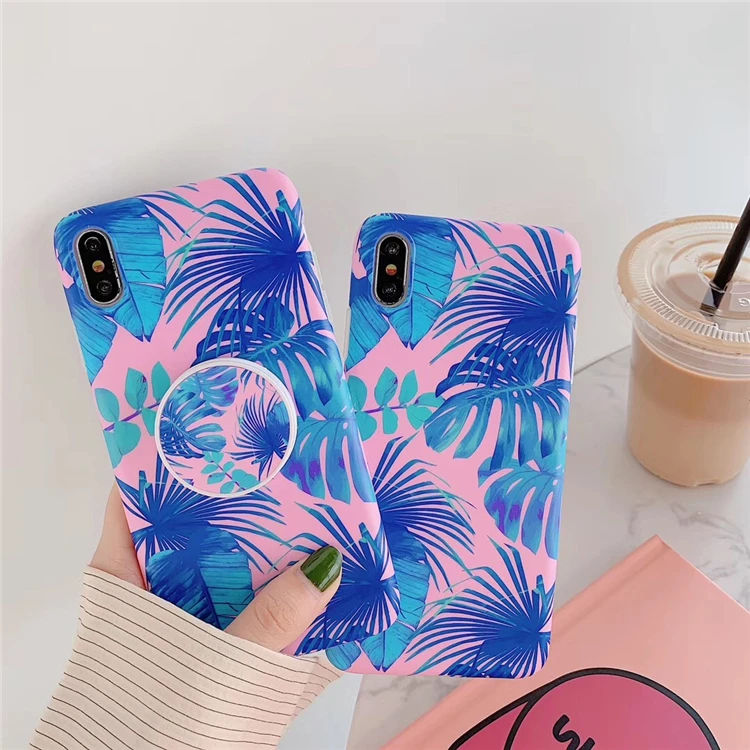 Модный розовый чехол для телефона с изображением листьев леса iphone XS Max XR X 6 7 8 Plus