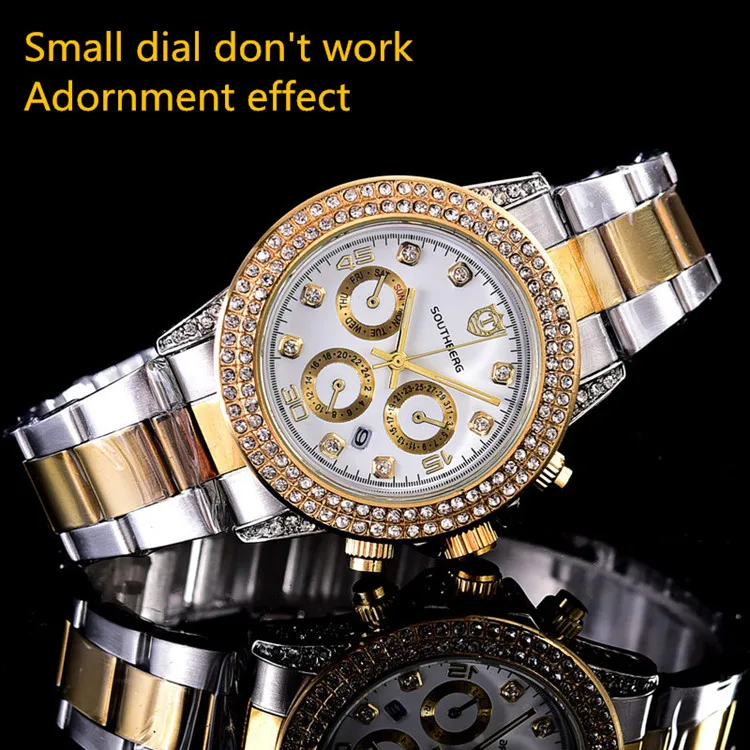 Роскошные Брендовые женские часы квадратные полностью алмазные золотые стразы