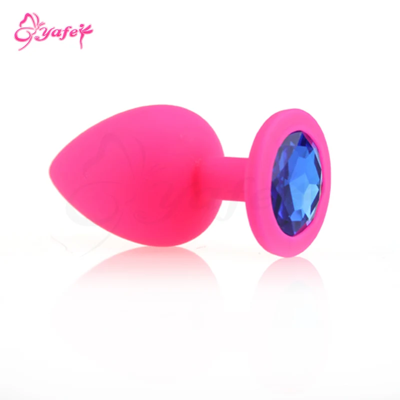 Анальная секс-игрушка силиконовая пробка красочная Бриллиантовая