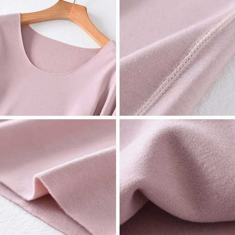 Осенне-зимние модные однотонные женские тонкие эластичные футболки с круглым