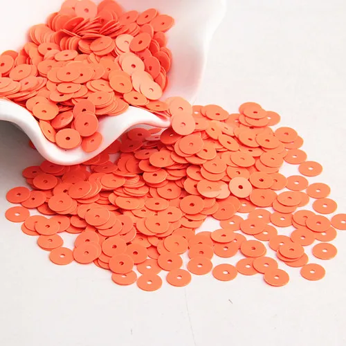 Solid orange Сплошной цвет, серия 6 мм, блестки для шитья, свадебные украшения, аксессуары для одежды Lentejuelas Para Coser 20 г - Цвет: Solid orange