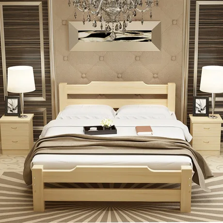 Домашняя кровать мебель для спальни домашняя из массива сосны двуспальная