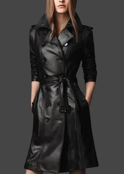 Большой размер 3XL! Мотоциклетное Новое кожаное пальто женское длинное женский