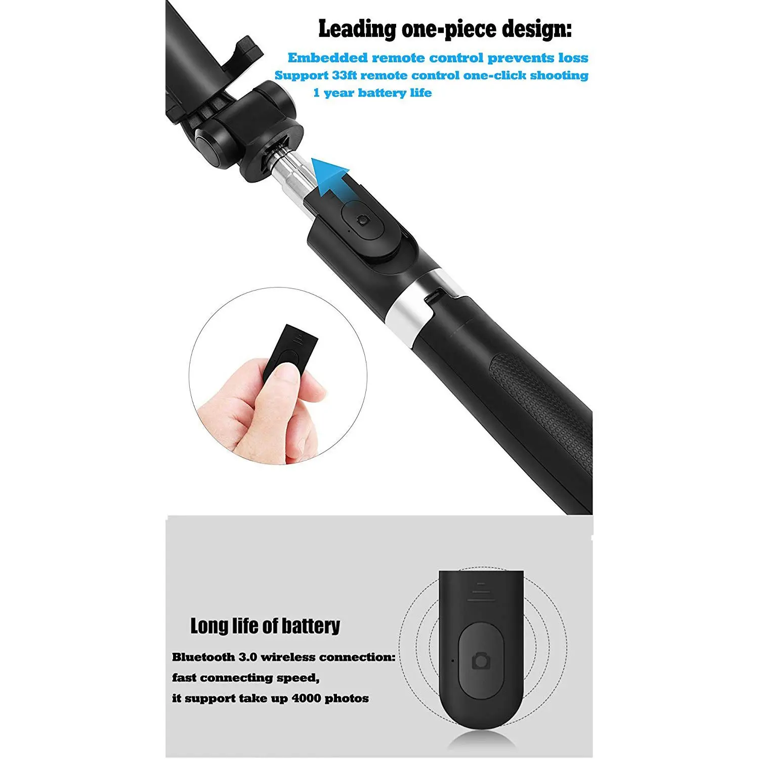 Портативный легкий Селфи Bluetooth палка для селфи штатив с Съемный Беспроводной