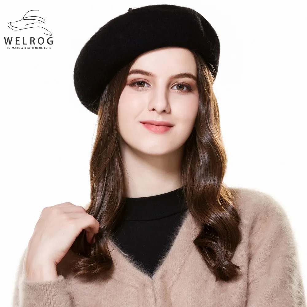 Высококачественный шерстяной Женский вязаный берет WELROG зимние теплые женские