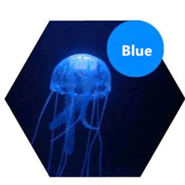 Blue S/M/L светящийся эффект искусственная Медуза аквариум светящаяся силиконовая Медуза орнамент украшение для аквариума - Цвет: Blue