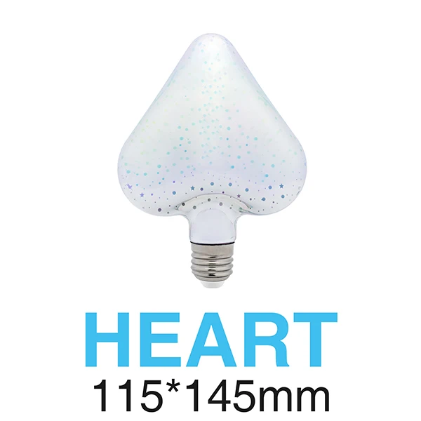 3DHEART E27 антикварная ретро Светодиодная лампа 1,8 Вт 3W 4 Вт 4,5 Вт 8 Вт винтажная лампа накаливания 220 в теплый белый RGB стеклянная лампа накаливания для украшения - Цвет: 3DHEART