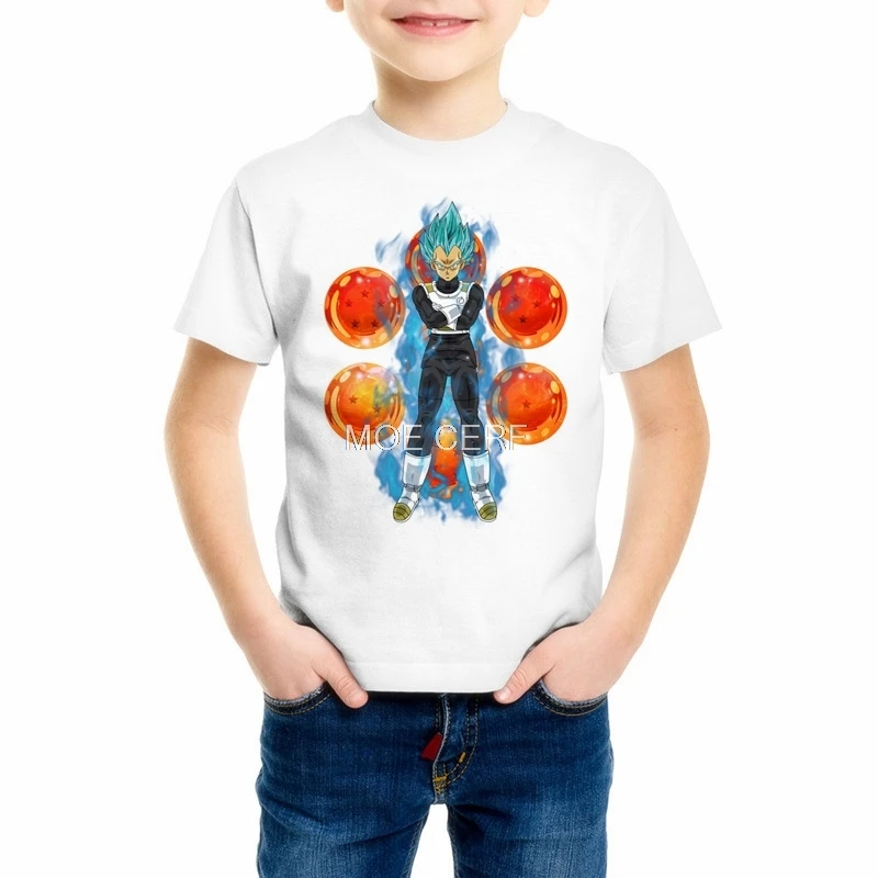 Для детей, на лето Dragon Ball Z мальчиков/девочек Slim Fit Косплэй 3D футболки Dragon Ball футболка Повседневное Детские футболки Z17-7
