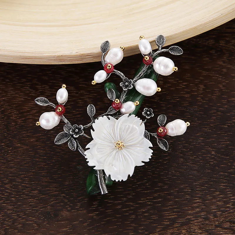 Большие броши на булавке ювелирные изделия пресноводная оболочка жемчуга цветок