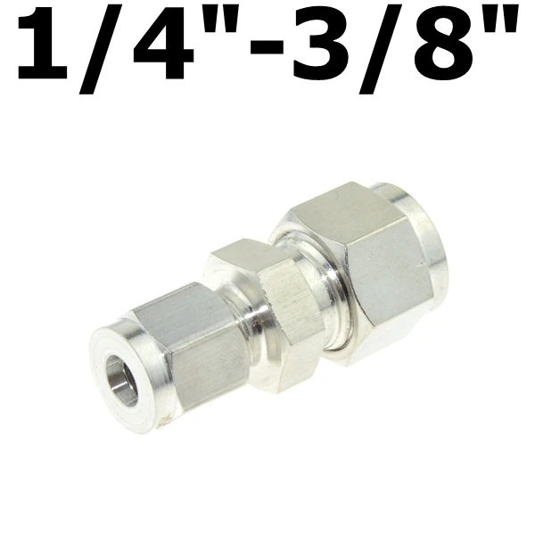 6.35mm-9.52mm Фитинг для компрессора редуктор соединение 1/" 1/4" 1/" 6 мм 8 мм 10 мм 12 мм OD Трубы наконечник муфта соединитель из нержавеющей стали 304 - Цвет: 6.35mm-9.52mm