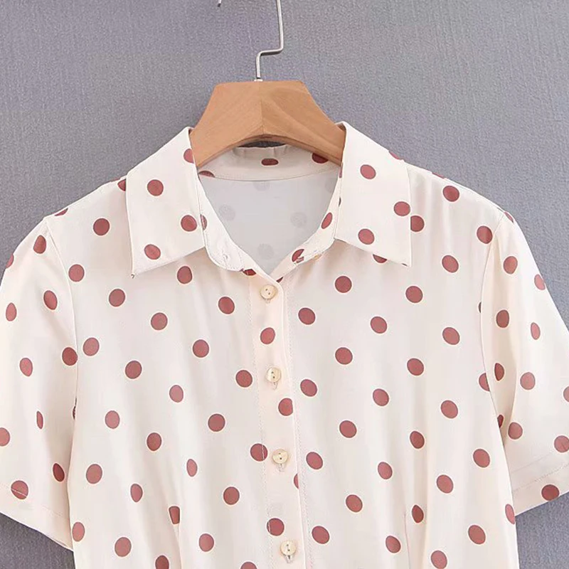 Женское платье Лето 2019 полиэстер в горошек длинная куртка с секциями ремень