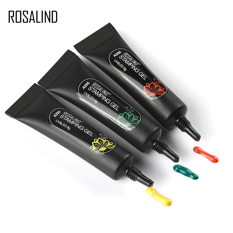 ROSALIND 8 г Гель лак для ногтей маникюр штамповка Пластина Печать гель УФ арт