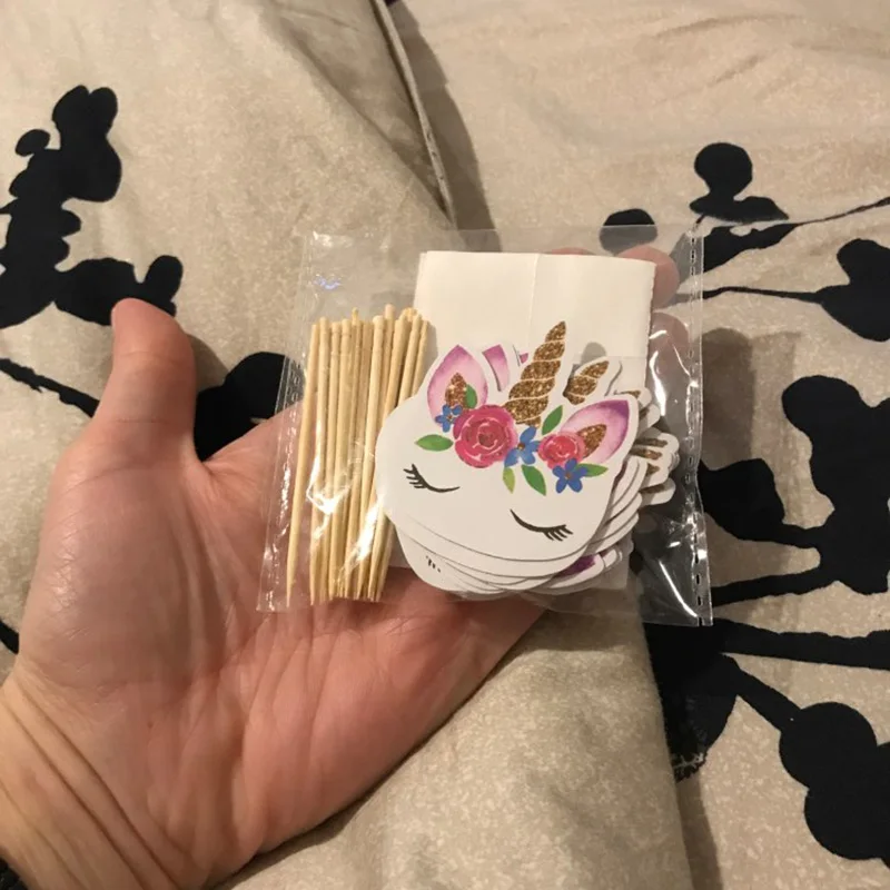 24 шт Единорог торт Топпер День Рождения украшения Дети Кекс вечерние наборы