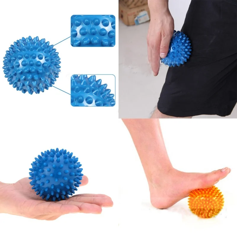 1 шт. 90 мм мяч для йоги голубой цвет Шипованный Массажный тела руки ноги