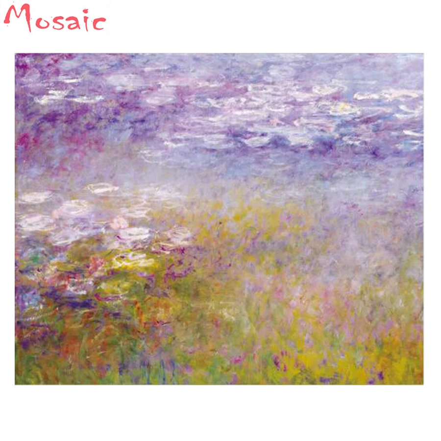 diamond Painting Claude Monet Water Lilies Pattern Diamond Embroidery sale,Cross Stitch pictures of Rhinestone painting wall