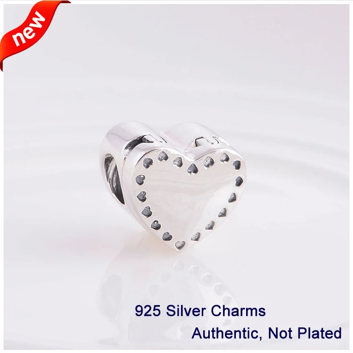 Подвески в форме сердца для браслетов Пандоры 100% серебряные бусины 925 пробы |