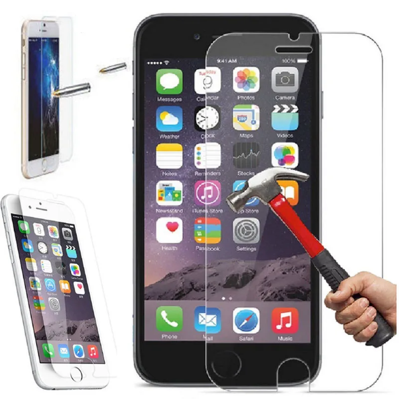 Защитная пленка для экрана 2.5D 9H закаленное стекло чехол iPhone 4 4s 5 5S 5C SE 6 6S 7 Plus
