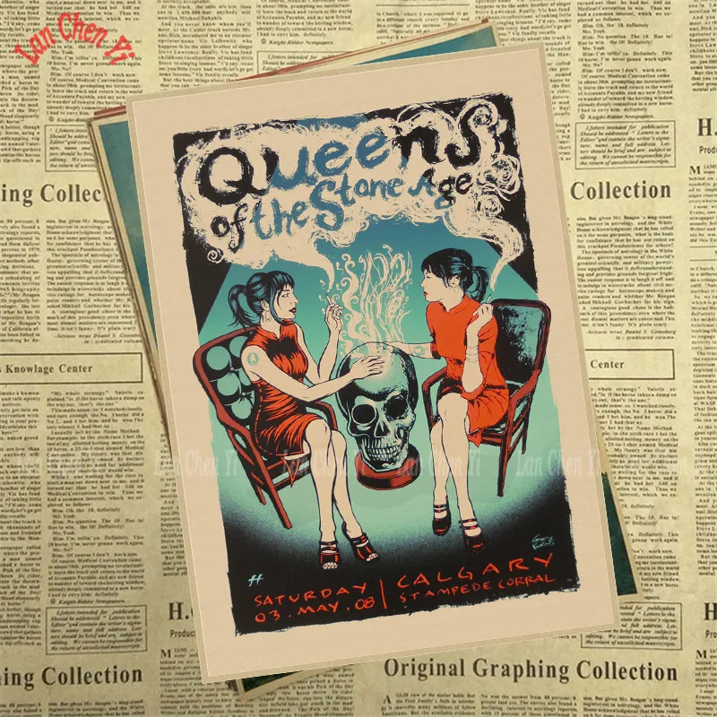 Серый С группой Queen музыкальный крафт Бумага плакат Винтаж высокое качество печатным рисунком основной декоративная живопись - Цвет: Серый