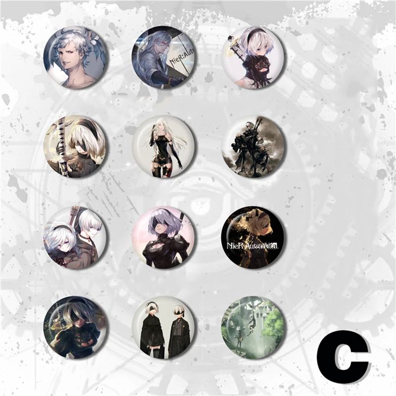 1 шт. ZXFJXR игра 58 мм Nier Automata Косплей Костюм Yorha 2B de armas Stema Broche круглые бейджи значки