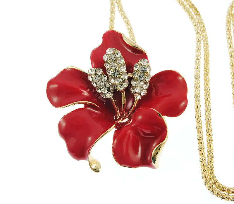 1 шт. нежный красочный эмалевый цветок ожерелье с подвеской очаровательное