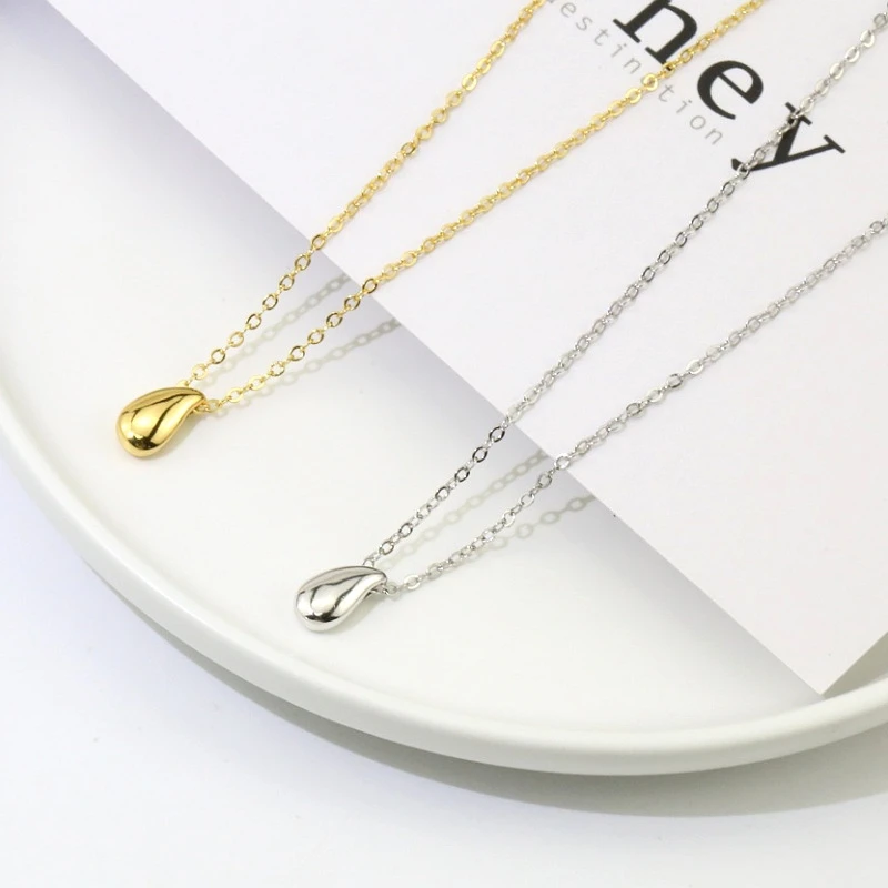 2019 New Fashion Silver Gold Water Drop Pendant Necklace For Women Ladies Girls Birthday Party Gifts Jewelry Wholesale | Украшения и