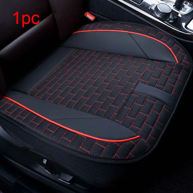 Type A Red 1pc Чехлы для автомобильных сидений льняные дышащие защитные чехлы для сидений четыре сезона универсальные автомобильные накладки для ковров аксессуары для подушек - Название цвета: Type A Red 1pc