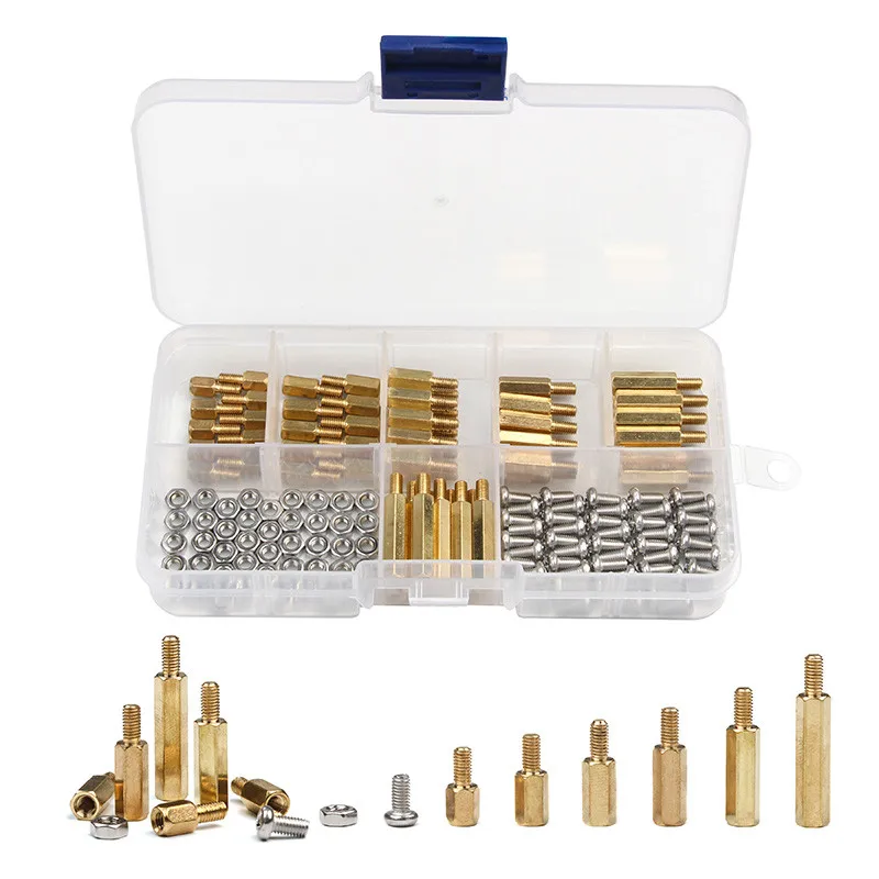 180 шт. M3 шестигранная гайка винт латунная резьба столб печатная плата проставка