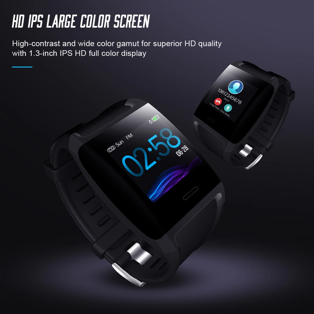 Активный трекер LEMDIOE с измерением пульса, умный браслет для фитнеса, спортивный браслет, монитор сна IOS Android.