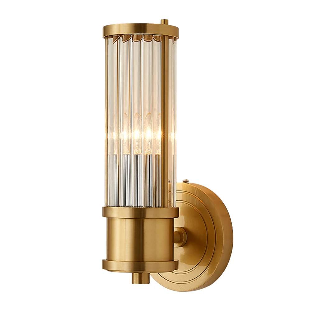 Роскошный современный золотой настенный светильник стеклянный абажур E14 1-Light LED