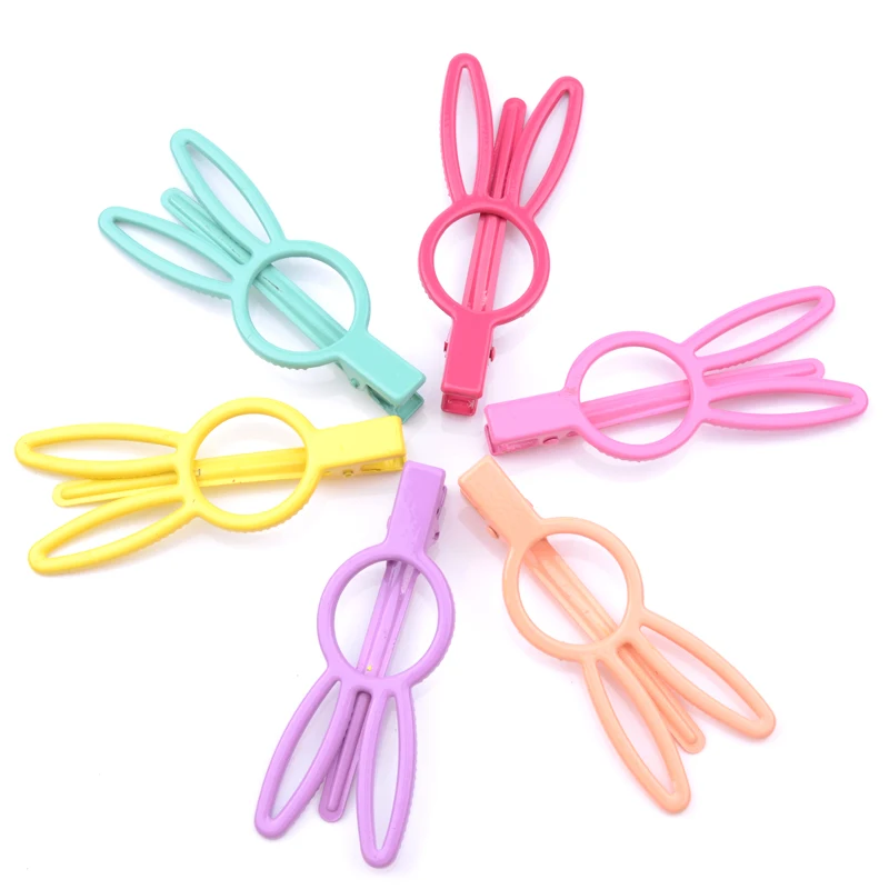 Girls Cute Rabbit Ear Hairpins Hair Clips Solid Color Hairgrip Geometric Barrettes Fashion Jewelry For Women Accessories |