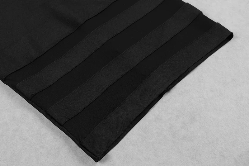 

INDRESSME Elegant Solid Black Off Shoulder Mini Women Party Bandage Dress Sexy Strapless Hollow Out Women Dress Vestidos 2019