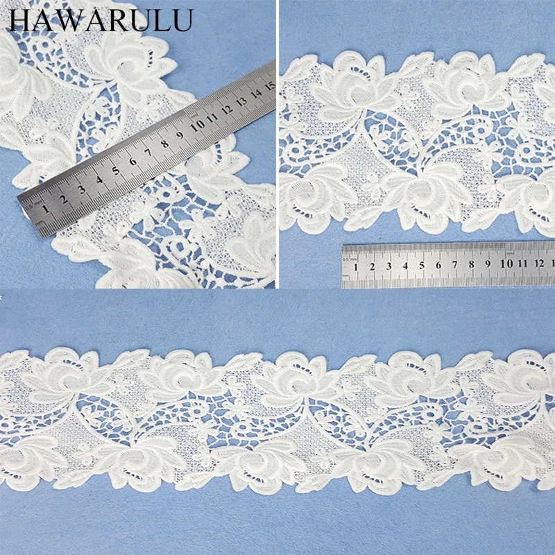 HAWARULU, 2 ярда, 3 цвета, сделай сам, ручная работа, Свадебная вечерняя ткань, тюль, кружево, африканская кружевная ткань, отделка, цветок, кружевная отделка, кружевная лента
