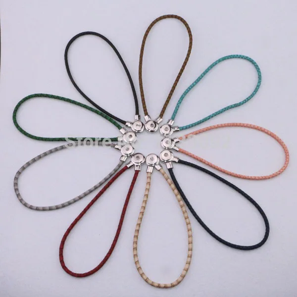 10 шт./лот смешанные цвета Новый Pu кожаный с кнопкой ожерелье на магнитной